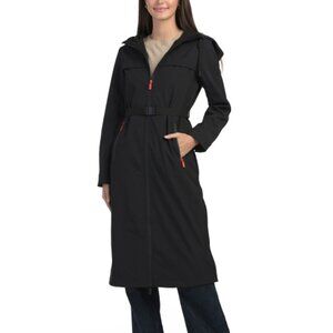NEW HUNTER Longline Belted Coat in black for women 1225 8t4